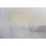 John Miller (20th century) Sun through haze, Venice oil on canvas, signed lower right and