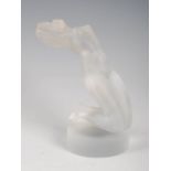 Lalique, 'Chrysis' a frosted glass car mascot, etched mark 'LALIQUE FRANCE', 13.5cm high.