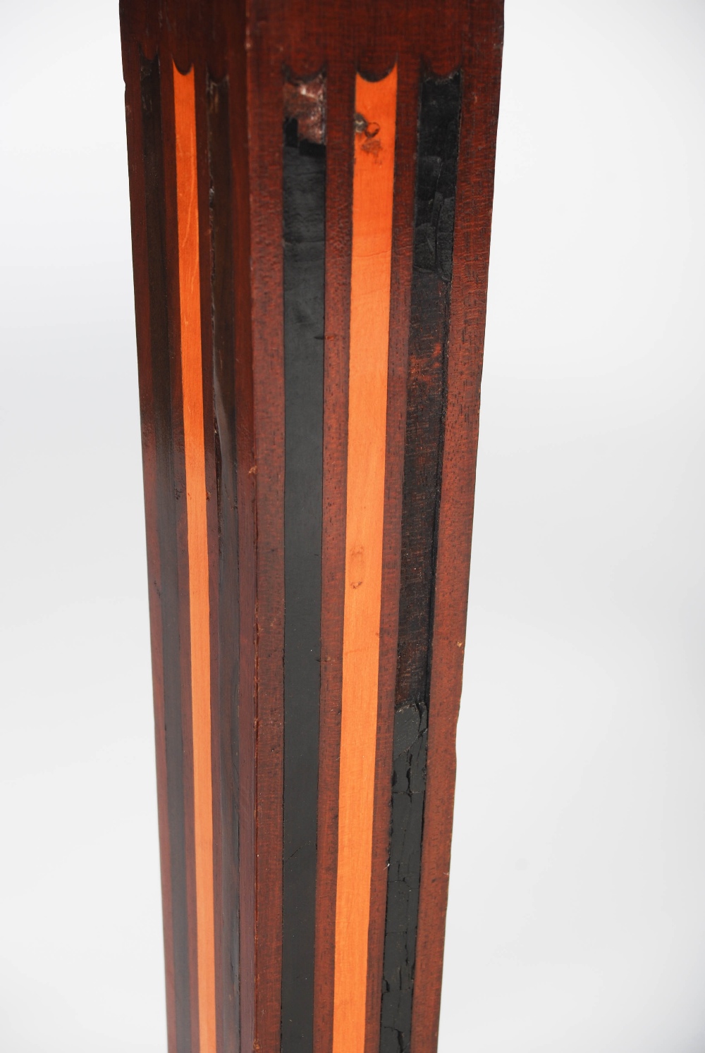 A George III mahogany boxwood and ebony lined side table, the rectangular top with boxwood lined - Image 8 of 14