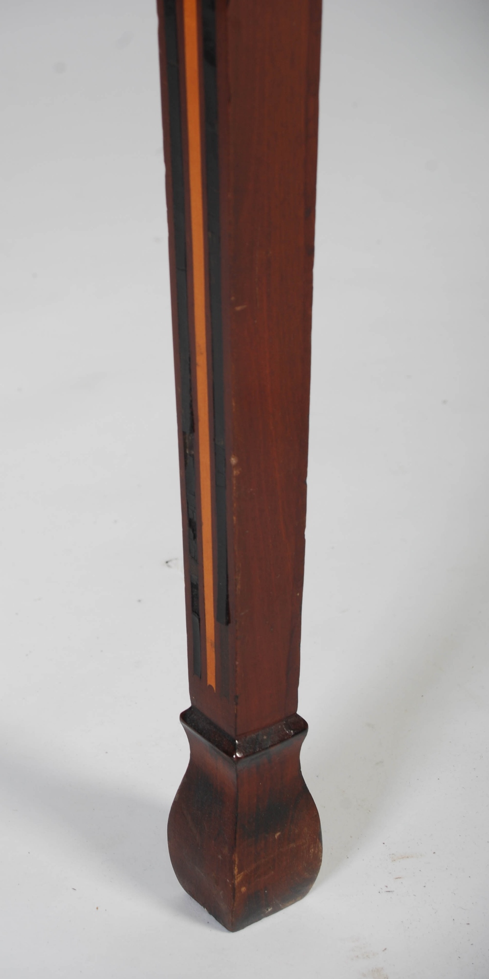 A George III mahogany boxwood and ebony lined side table, the rectangular top with boxwood lined - Image 11 of 14