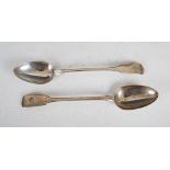 Two Georgian silver serving spoons, comprising a George III serving spoon, London 1801, makers