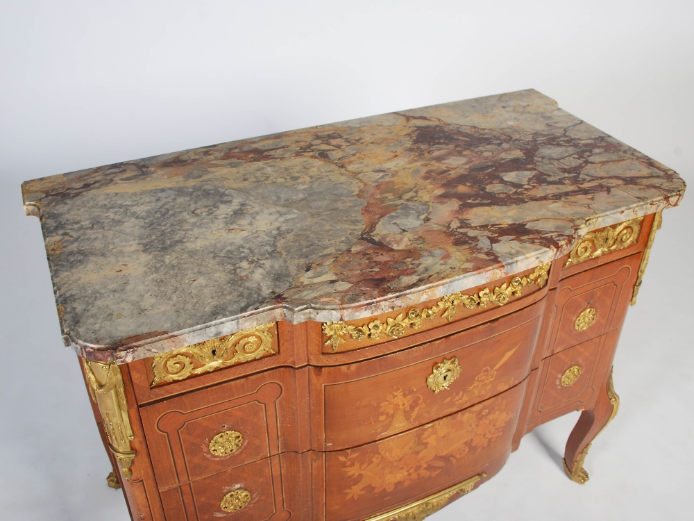 A late 19th century French kingwood, parquetry and gilt metal mounted Transitional style commode, - Image 2 of 11