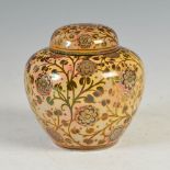 William S. Mycock, a Pilkingtons Royal Lancastrian lustre jar and cover dated 1922, decorated with