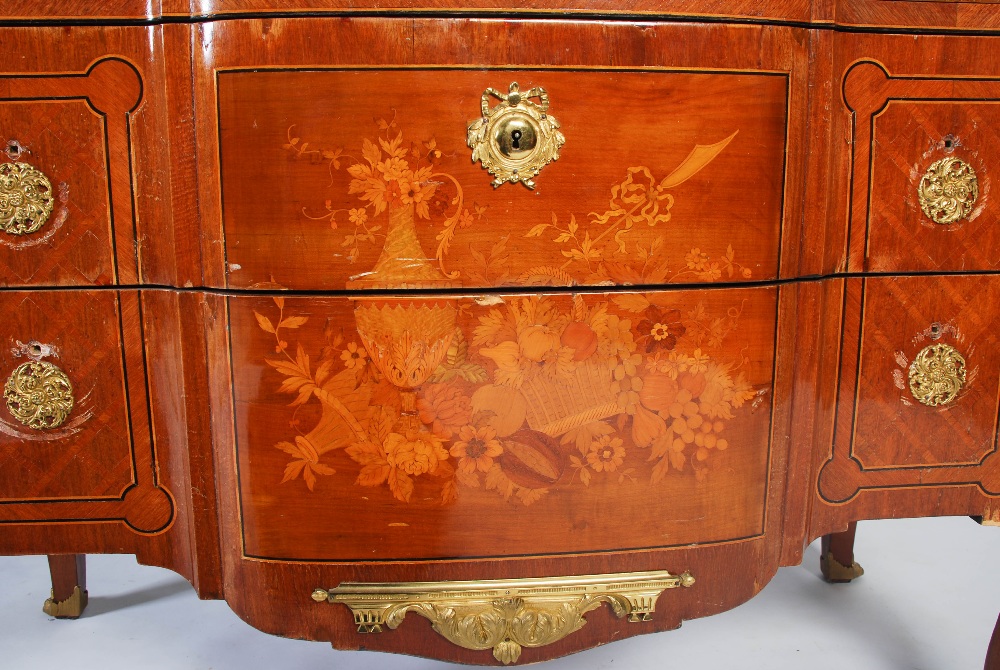 A late 19th century French kingwood, parquetry and gilt metal mounted Transitional style commode, - Image 8 of 11