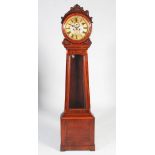 A 19th century mahogany drum head longcase clock, C. Wessenberg, Coatbridge, the circular enamel and