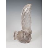 Rene Lalique, 'Coq Nain' a clear and frosted glass car mascot, relief moulded mark 'R.LALIQUE