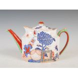 An early to mid 19th century Masons Patent Ironstone china teapot and cover, the blue printed