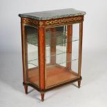 A 19th century French Louis XVI Transitional style mahogany, marquetry and gilt metal mounted
