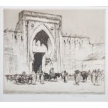 AR Louis Conrad Rosenberg (American, 1890-1983) Fez Gate, Tangier etching, signed in pencil lower