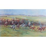 Claire Eva Burton Steeplechase coloured limited edition print signed in pencil, numbered 338 of