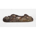 Rene Gardille - An early 20th century bronze figure group of leopard and snake, signed in the