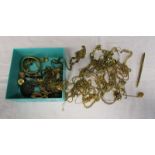 Box of gold tone costume jewellery