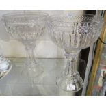 Large pair of glass vases (H: 34cm)