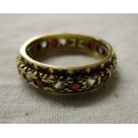 Gold garnet full eternity ring