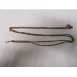 Yellow metal guard chain with 9ct clasp