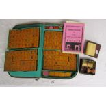 Cased Mah-Jong set etc