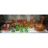 Shelf of Carnival glass