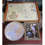 Butterfly wing picture & charger together with butlers tray on stand