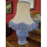 Blue and white china table lamp
