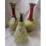 Pair of Doulton vases & another