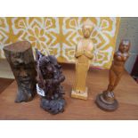 4 carved figures