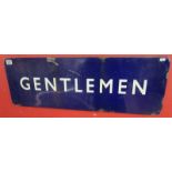 Enamel sign - GENTLEMEN - 91cm x 31cm