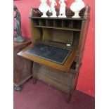 Victorian writing cabinet with tambour front to base - H: 120cm - With makers mark