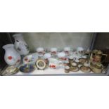 Shelf of china etc to include 2 large Royal Worcester vases