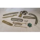 Collection of silver & gold tone costume jewellery