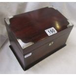 Silver mounted mahogany jewellery box