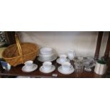 Shelf of collectables to include German part tea set