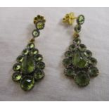 Pair of peridot set earrings
