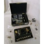 Jewellery box and contents to include gold