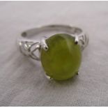 White gold stone set ring