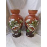 Pair of glass vases - H: 35cm