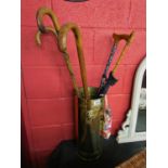 Brass stick stand and sticks