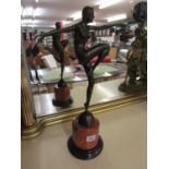 Bronze - Art Deco lady figure - H: 56cm