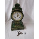 French Boulle mantel clock (H: 26.5cm)