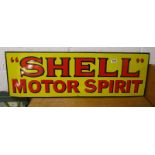 Very good reproduction enamel sign - 'Shell Motor Spirit' - Approx 91cm x 30cm