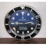 Good quality reproduction Rolex advertising clock with sweeping second hand