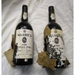 2 bottles of Warre's 1980 vintage port