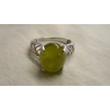 White gold stone set ring