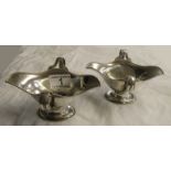 Pair of silver sauce boats - Gross weight 251g