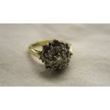 18ct & diamond cluster ring