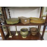 Collection of brass & wooden collectables