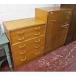 Early G-Plan chest of 5 drawers and gentleman's wardrobe