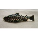 Opal & diamond salmon brooch