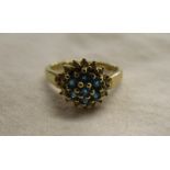 Gold diamond & stone set cluster ring