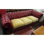 Leather button-back ox blood Chesterfield