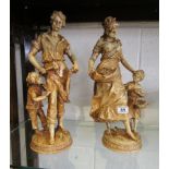 Pair of resin figures - Approx H: 49cm